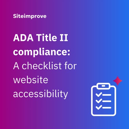 Siteimprove ADA Title II compliance checklist for website accessibility.