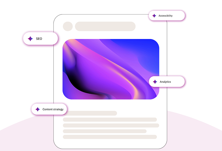 Siteimprove.ai platform interface integrating SEO, Accessibility, Analytics, and Content Strategy in one dashboard.