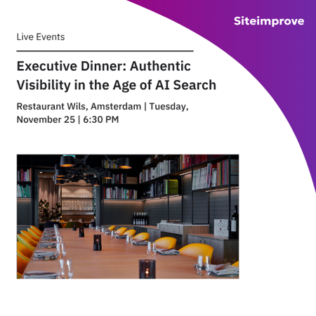 Siteimprove Executive Dinner in Amsterdam on AI search and digital visibility, held at Restaurant Wils on November 25.