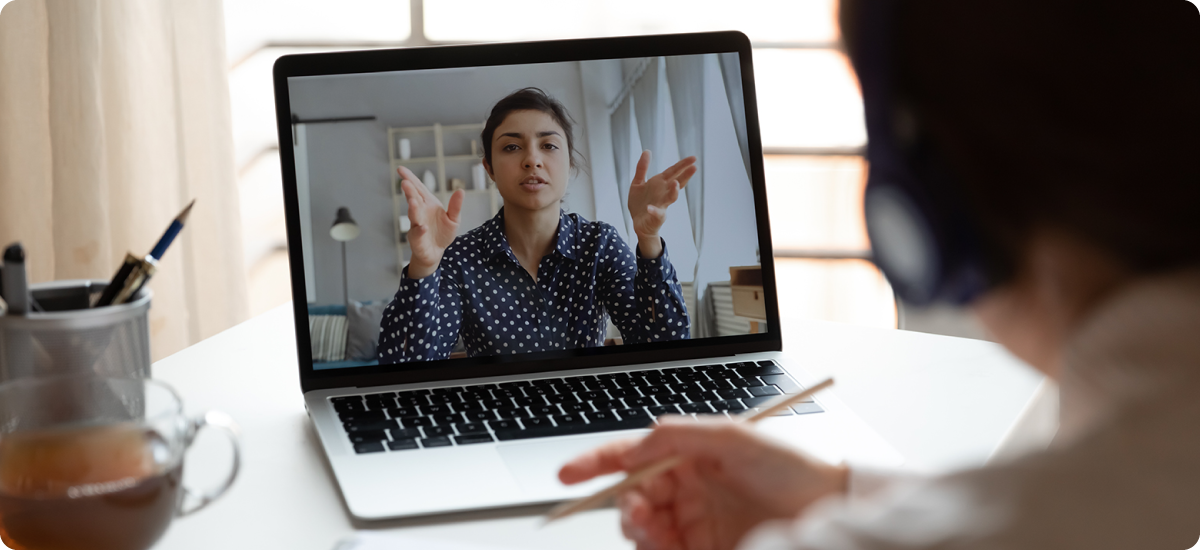 Two people engaging in a one-on-one video call