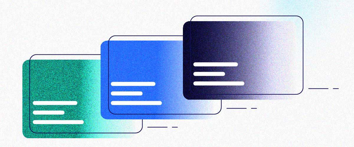 3 icons of a web page in cascading order that represents scaling content production