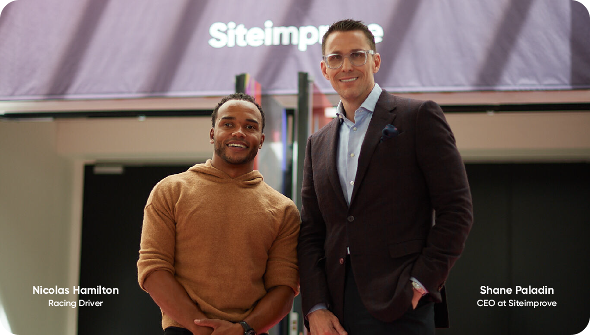 Shane Paladin and Nicolas Hamilton pictured together at a Siteimprove event
