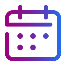 Gradient icon of a calendar.