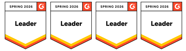 Award badge shaped like a shield with 'Spring 2026' and the 'G2' logo at the top, and a banner across the middle stating 'Leader'.