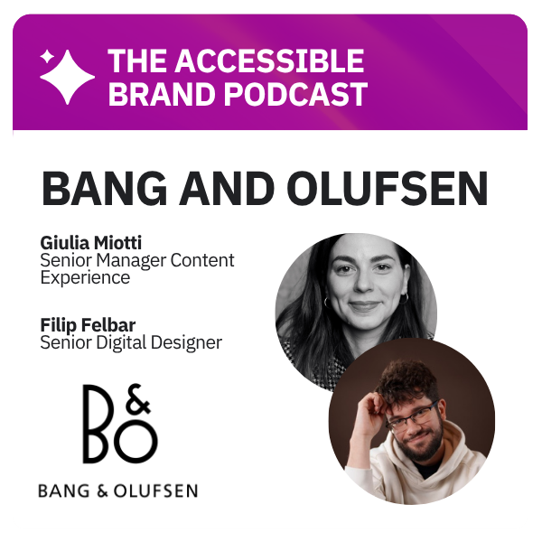 Siteimprove podcast episode 5 featuring Giulia Miotti, Senior Manager Content Experience, and Filip Felbar, Senior Digital Designer, from Bang and Olufsen.