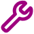 Plum icon of a wrench representing manufacturing.